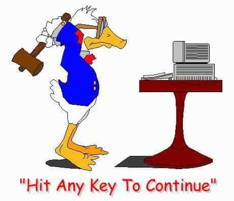 Hit any key to continue